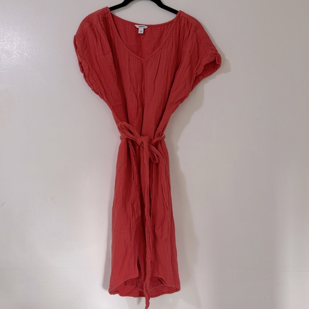 Sonoma | Coral Linen Dress